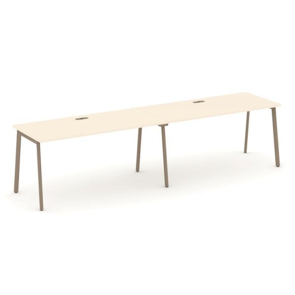 Рабочая станция 2 места ES.RS-2.4-LP (3160х730х750) (Сатин/Металл Латте)