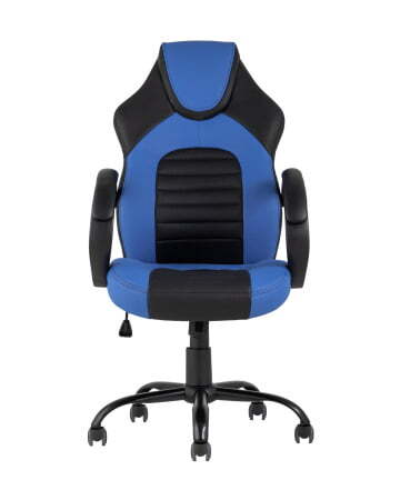 Кресло игровое TopChairs Racer Midi черно-синее (Геймерское кресло Racer Midi черный, синий)