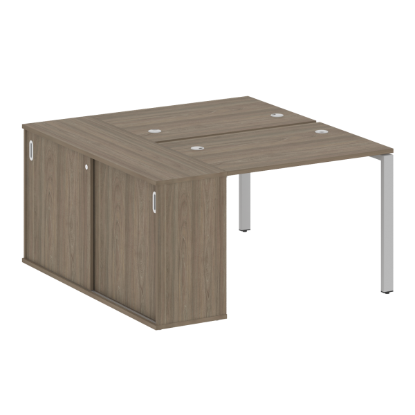 Рабочая станция с опорным шкафом-купе Metal System Style БП.РС-СШК-1.1 1410x1475x750 (Вяз/Серый металл)