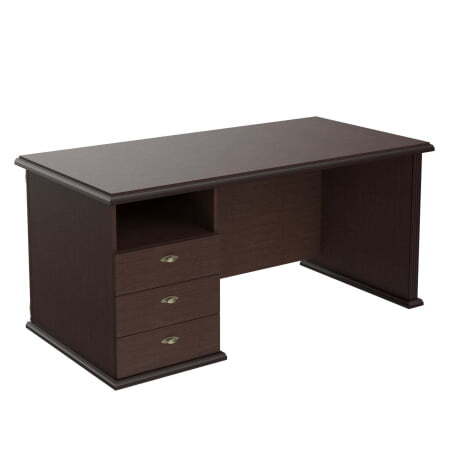 Стол руководителя однотумбовый (левый Raut RDT 168L 1600x800x750 (Венге Магия)