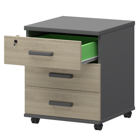 Тумба подкатная Смарт СМТ-3П Тип1 434x450x620 (Графит/Кронберг)