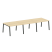 Стол для переговоров (3 столешницы) на А-образном м/к Metal System Style БА.ПРГ-3.2 3600x1235x750 (Дуб наварра/Серый металл)