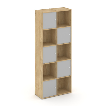 Стеллаж Locker Plus LK.K-008 798x350x1983 (Тиквуд Светлый | Серый)