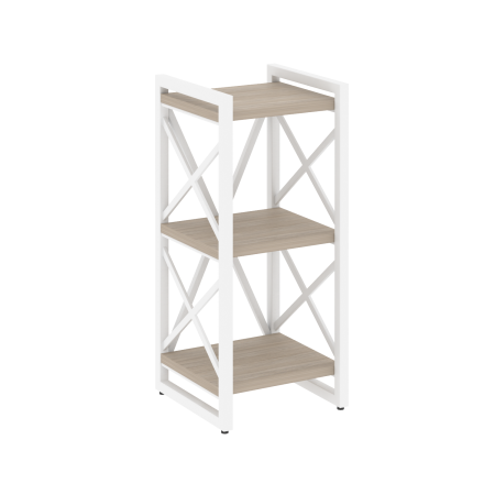 Стеллаж на регулируемых опорах-3 полки VR.L-MST.O-3.4 400x400x910 (Дуб Аттик/Белый металл)