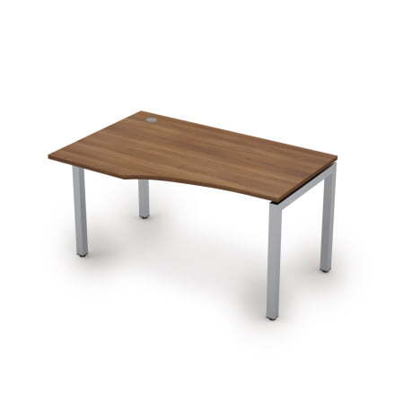 6М.522 Стол криволинейн.лев (1400x900x750) (Шамони темный/Алюминий матовый)