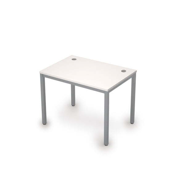 6М.007 Стол рабочий (1000x700x750) (Белый/Алюминий матовый)