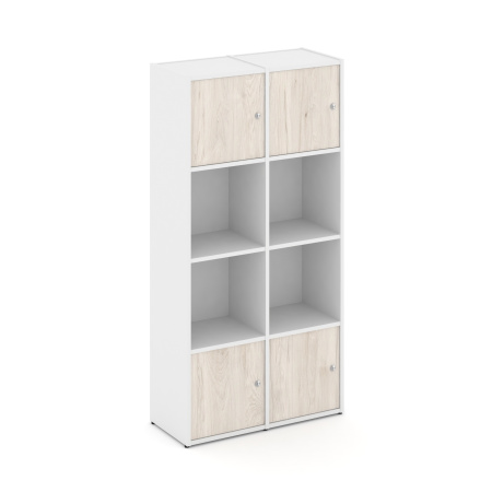 Стеллаж Locker Plus LK.K-005 798x350x1593 (Белый | Денвер Светлый)