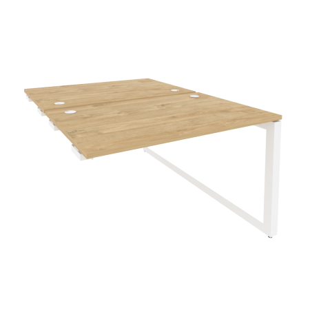 Стол-приставка двойной на О-образном м/к к опорным элем. Onix O.MO-D.SPR-2.8 1180x1635x750 (Тиквуд Светлый/Белый Металл)