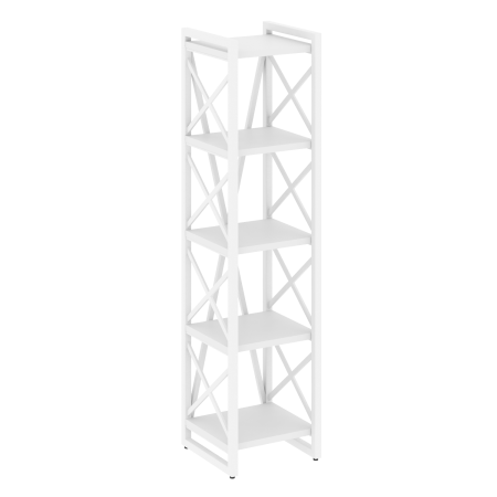 Стеллаж на регулируемых опорах-5 полок VR.L-MST.O-5.4 400x400x1650 (Белый Бриллиант/Белый металл)