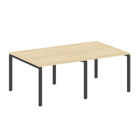 Переговорный стол 2 столешницы Metal System Style БП.ПРГ-2.1 2000x1235x750 (Акация/Антрацит металл)