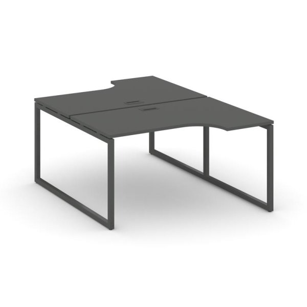 Рабочая станция эргономичная SN-4O.DRPA-001 (1380х1232/1992х750) (Антрацит/Металл Антрацит)