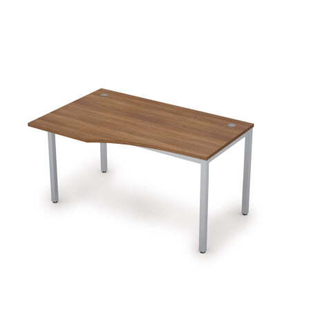 6М.022 Стол криволинейн.лев. (1400x900x750) (Шамони темный/Алюминий матовый)