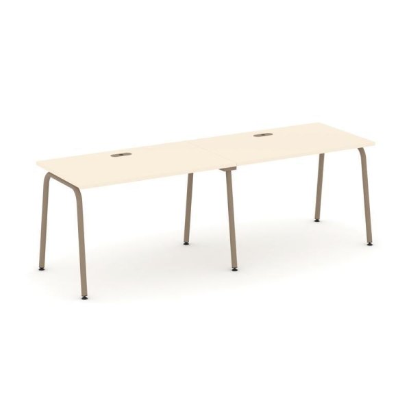 Рабочая станция 2 места ES.RS-2.2-LK (2360х730х750) (Сатин/Металл Латте)