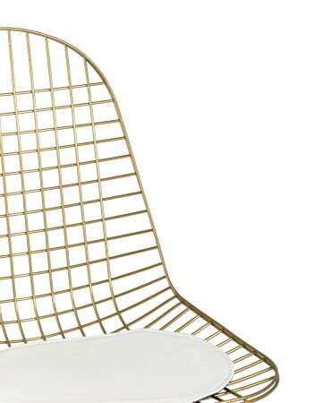Стул обеденный Eiffel золотой с белой подушкой (Стул кухонный Eiffel золотой)