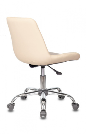 Кресло CH-350SL светло-бежевый текстиль/эко.кожа крестов. металл хром (Светло-бежевый)