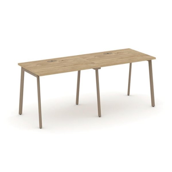 Рабочая станция 2 места ES.RS-2.1-LP (1960х730х750) (Тиквуд Светлый/Металл Латте)