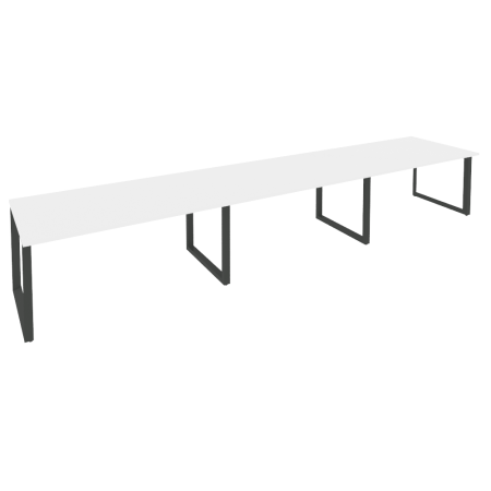 Стол переговорный Onix O.MO-PRG-3.4 4740x980x750 (Белый Бриллиант/Черный металл)