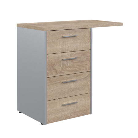 Тумба приставная Offix-new OLC 4D.2 800x450x750 (Дуб Сонома светлый/металлик)
