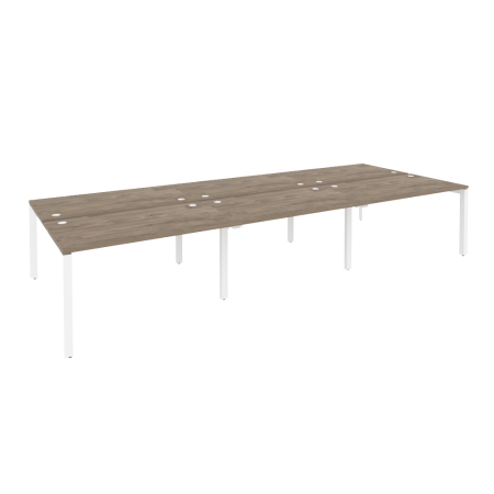 Рабочая станция на П-образном м/к Onix O.MP-D.RS-6.3.8 4140x1635x750 (Тиквуд Темный/Белый Металл)