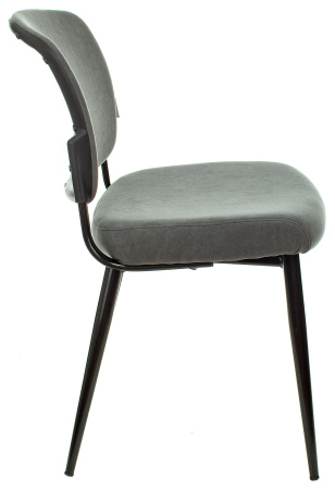 Стул для кухни KF-8 серый Alfa 44 металл черный на ножках (KF-8/FABRIC/GREY) (Серый)