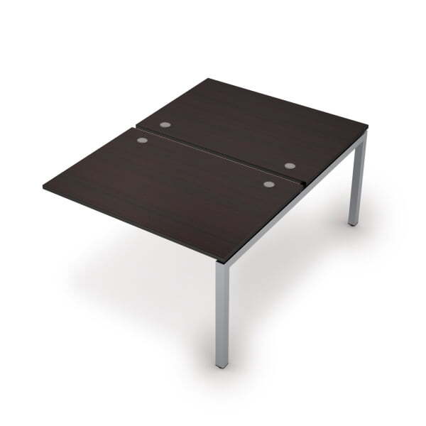 6МБК.5288 Бенч-система на 2 рабочих места, конечный модуль (1200x1635x750) (Венге/Алюминий матовый)