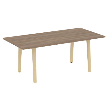 Стол переговорный на деревянных опорах Onix Wood Direct OW.PRG-19 1980x980x750 (Дуб Аризона/Дуб Светлый)