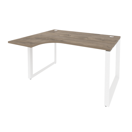 Стол эргономичный левый на О-образном м/к Onix O.MO-SA-3L 1380x1180x750 (Тиквуд Темный/Белый Металл)