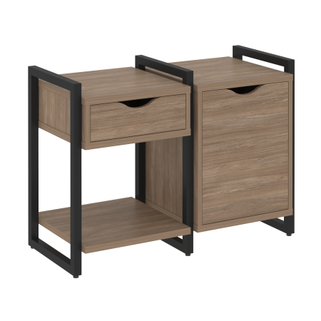 Тумба на регулируемых опорах наборная VR.L-TN-3.O 970x460x719 (Дуб Аризона/Черный металл)