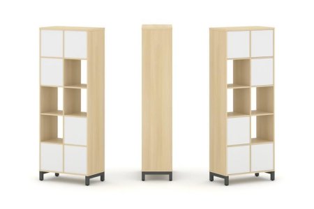 Набор стеллажа 1 сторонний, 5 ярусов SN.NS-521 (754х400х1982) (Акация Лорка/Белый/Металл Антрацит)