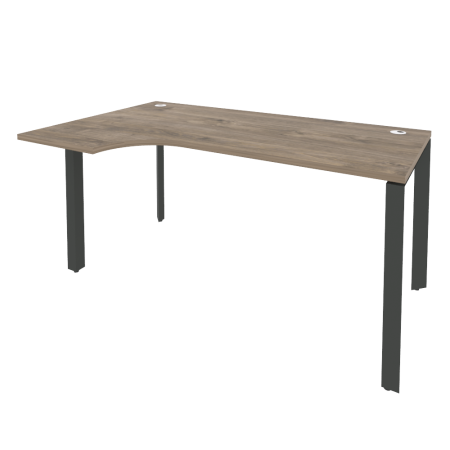 Стол эргономичный левый на П-образном м/к Onix O.MP-SA-1L 1580x980x750 (Тиквуд Темный/Черный металл)