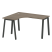 Стол криволинейный левый Metal System Style БА.СА-3 Л 1400x1200x750 (Дуб Наварра/Серый металл)