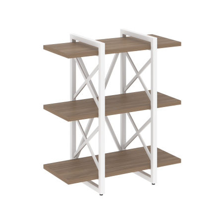 Стеллаж на регулируемых опорах-3 полки VR.L-MST.O-3.4V 800x400x910 (Дуб Аризона/Белый металл)