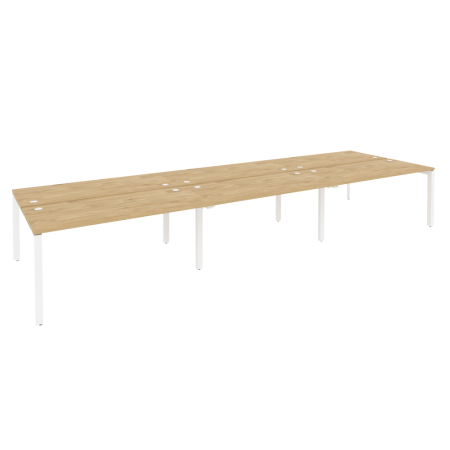 Рабочая станция на П-образном м/к Onix O.MP-D.RS-6.4.7 4740x1475x750 (Тиквуд Светлый/Белый Металл)