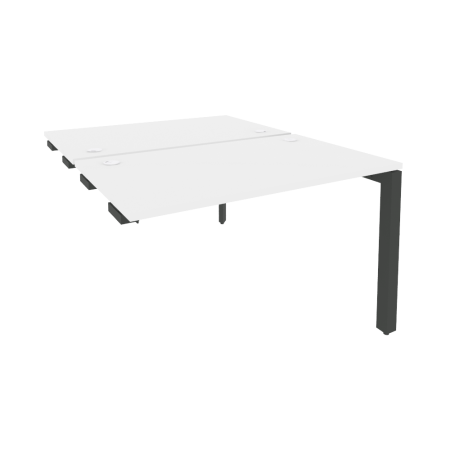 Стол-приставка двойной на П-образном м/к к опорным элем. Onix O.MP-D.SPR-2.7 1180x1475x750 (Белый Бриллиант/Черный металл)