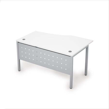 6МК.022 Стол криволинейн.лев. (1400x900x750) (Белый/Алюминий матовый)