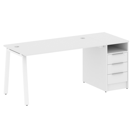 Рабочая станция Metal System Style БА.РС-СТП-1.3 1812x720x750 (Белый/Белый металл)