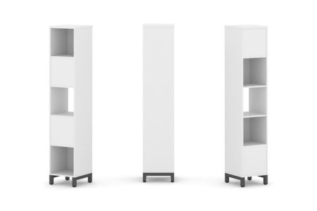 Набор стеллажа 2-х сторонний, 5 ярусов SN.NSD-511 (387х400х1982) (Белый/Металл Антрацит)