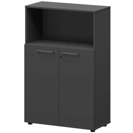 Шкаф средний с нишей Кортез СМШ38.28F 792x380x1190 (Графит)