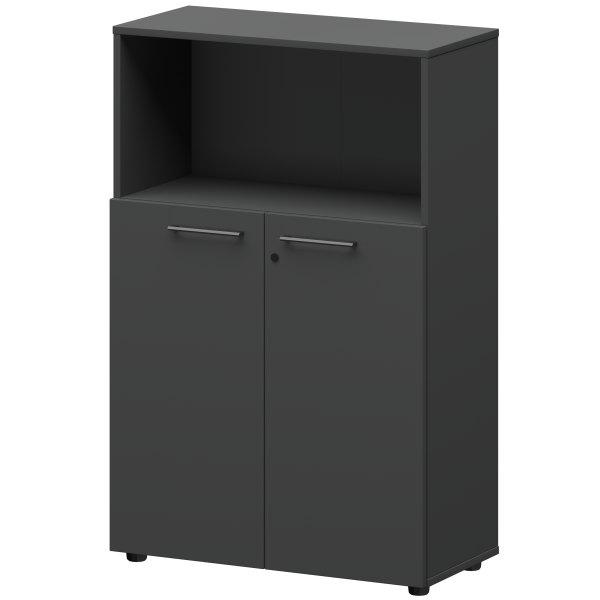 Шкаф средний с нишей Кортез СМШ38.28F 792x380x1190 (Графит)