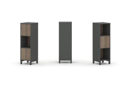 Набор стеллажа 2-х сторонний, 3 яруса SN.NSD-311 (387х400х1248) (Антрацит/Вяз Благородный/Металл Антрацит)