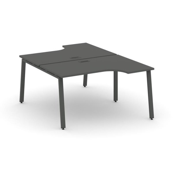 Рабочая станция эргономичная SN-6A.DRPA-021 (1380х1632/1992х750) (Антрацит/Металл Антрацит)