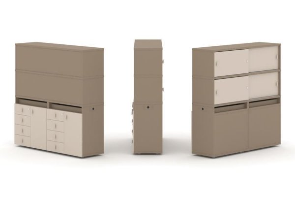 Тумба двойная + высокая надставка ES.NB.2V-5 (1500х410х1520) (Латте/Капучино)