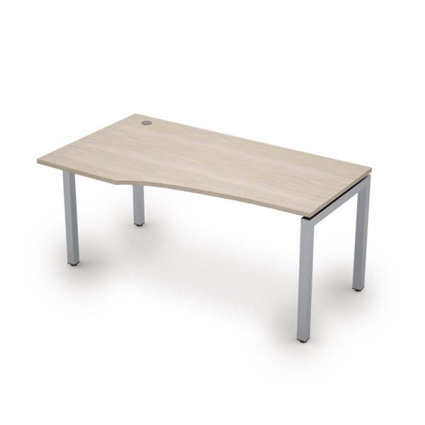 6М.520 Стол криволинейн.лев (1600x900x750) (Шамони светлый/Алюминий матовый)