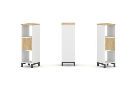 Набор стеллажа 1 сторонний, 3 яруса SN.NS-311 (387х400х1248) (Белый/Тиквуд Светлый/Металл Антрацит)