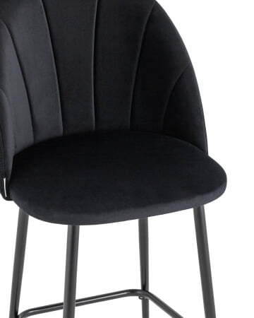 Стул полубарный Логан велюр черный (Стул полубарный Логан черный)