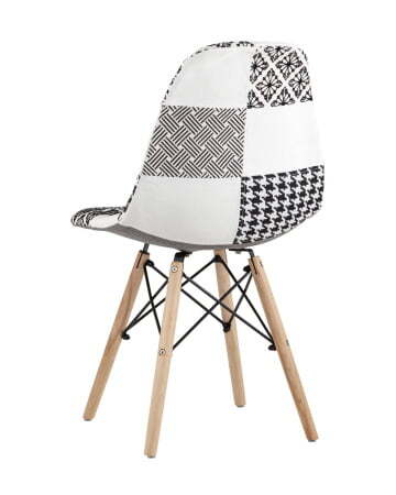 Стул DSW пэчворк черно-белый (Стул DSW черно-коричневый)