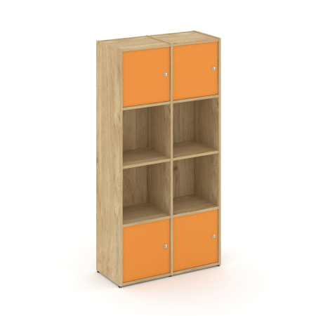 Стеллаж Locker Plus LK.K-005 798x350x1593 (Тиквуд Светлый | Оранжевый)