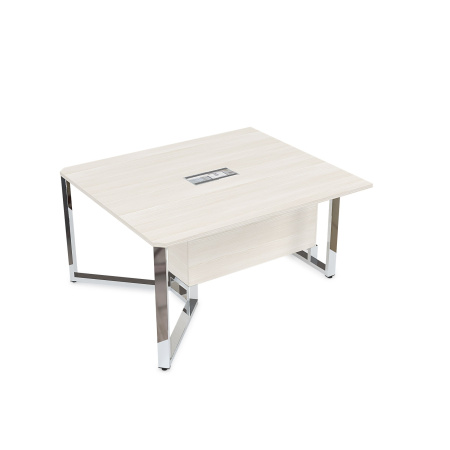 16СКН.122 Стол-квадрат бенч, начальный модуль  (1200x1200x750) (Ivory | Металл Глянец)