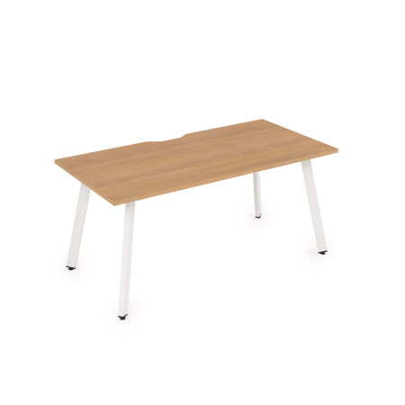 10СРВ.085 Стол рабочий с вырезом, прямолинейный (1800x800x750) (Romano/Белый металл)