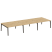Рабочая станция на деревянных опорах Onix Wood OW.D.RS-6.4.8 4740x1635x750 (Тиквуд Светлый/Дуб Темный)
